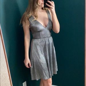 H&M Metallic skater dress size 2